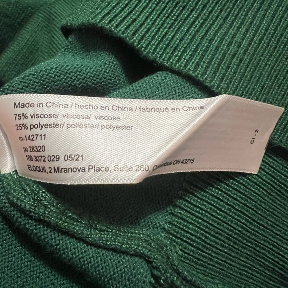 Eloquii green long sleeve turtle neck sweater with front cut out detail - Picture 8 of 9